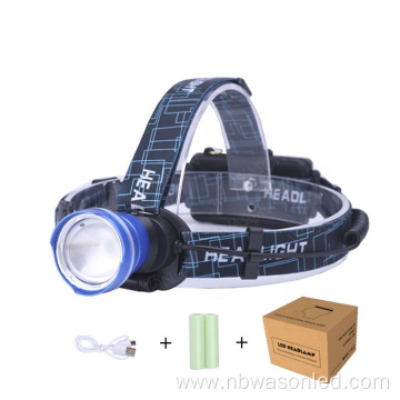 Cool popular design aluminum telescopic zooming focusable 10W T6 led headlight 18650 lithium USB rechargeable headlamp for gift